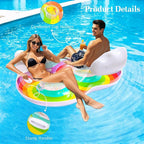 HeySplash Pool Lounger Float for Adult, Inflatable Pool Floats Bed Cooling Contour Lounger Rafts, Water Rafts for Lake, Outdoor Beach Pool Party