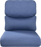 Pop 22x25/22x24 Outdoor Replacement Cushions - 1 Set High Back Deep Seat Patio Furniture Cushion for Wicker Dining Swivel Rocking Chairs Loveseat Couch Sectional Sofa - Navy Blue/Smile