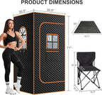 NAIZEA Sauna Box,Upgraded Version Portable Steam Sauna, Portable Saunas for Home with 3L 1200W Steamer, Remote Control, Folding Chair, Full Body Saunas Tent for Relaxation,2.9'x2.9'x5.9'