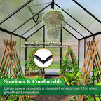 6x10 FT Greenhouse for Outdoors, Polycarbonate Green House with Adjustable Roof Vent and Rain Gutter, Aluminum Large Walk-in Greenhouse with Quick Setup Structure for Outside Garden Backyard Patio