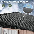 Aoxun 12'x10' Outdoor Metal Storage Shed with Lockable Door & Sloping Roof- Ideal for Tools, Garden Equipment & Bikes, Perfect for Patio Placement(Brown)