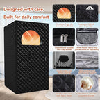 Portable Sauna for Home, Upgraded Large Size Home Sauna Box with 3L 1300W Steamer, Big Folding Chair, 9 Levels Heat,Timer, Remote Control - Personal Steam Room Tent for Relaxation Spa 3'x3'x5.9' Black