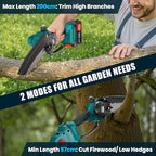 Anbull 2-IN-1 Cordless Pole Saw & 6 Inch Brushless Mini Chainsaw with 2x 4.0Ah Battery, Electric Pole Saws for Tree Trimming, with 15.5ft Max Extension Pole for Tree Branches Wood Cutting