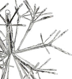 Alpine Corporation 16"H Indoor Holiday 3D Snowflake Hanging Ornament with LED Lights, White , Christmas Decoration