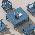 SERWALL Patio Coffee Table, HDPE Rectangle Outdoor Coffee Table Set of 2, Navy