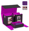 Trading Card Deck Box with Commander Display，3 in 1 MTG Storage Holds 200 Double-Sleeved Cards，2 Deck Boxes & Dice Tray Included，Fits MTG, TCG, PTCG & Sports Cards