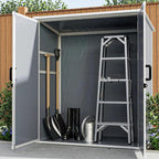 Durable 5x3ft Outdoor Storage Shed with Lockable Doors, Resin Cabinet for Bikes & Patio Furniture, Weatherproof, Gray, Secure and Spacious, Ideal for Outdoor Storage (1 Doors)