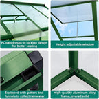 6x10 ft Greenhouse, Large Aluminum Greenhouses for Outdoors, Heavy Duty Polycarbonate Greenhouse with Roof Vent, Walk-in Green Houses for Winter Garden, Backyard, Patio, Lawn, Easy Assembly