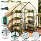 SUNYRISY Indoor Greenhouse with Grow Lights Plant Stand Shelf, 4 Tier Wall in Mini Small Greenhouse Kit with Zippered PVC Tent for Garden Seed Starting Tray, 36W Full Spectrum
