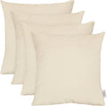 RSH DECOR: Sunbrella Square Throw Pillows Set of 4 | 24" x 24" | Water and Fade-Resistant Performance Fabric | Outdoor Pillow Covers with Down-Alternative Inserts | Made in USA (Cast Pumice Linen)