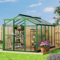 6 x 10 FT Greenhouse, Heavy-Duty Polycarbonate Large Walk-in Greenhouse Roof Vent ,Aluminum Frame & Lockable Door, for Backyard, Green Houses for Outside Garden Backyard