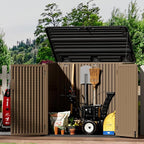 Resin Outdoor Storage Shed, Outdoor Storage Box Waterproof for Garden Tools, Patio Furniture, Trash Cans, Garage Storage, Lockable
