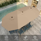 13FT Double Sided Patio Umbrella with LED Lighted