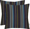 RSH DECOR: Sunbrella Square Throw Pillows Set of 2 | 17" x 17" | Water and Fade-Resistant Performance Fabric | Outdoor Pillow Covers with Down-Alternative Inserts | Stanton Lagoon