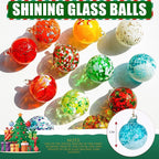 Hand Blown Glass Gazing Balls for Garden Hanging Friendship Balls Christmas Ball Ornaments for Xmas Tree Decoration (Blue - B)