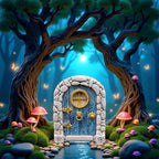 Blue Streak Archway Mini Fairy Garden Door for Tree, 3D Miniature Fairy Door for Fairytale Tiny House Doors, Bonsai Terrarium Micro Landscape Decoration Accessories Garden Miniatures