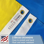 Ukraine Trident Flag 3x5 FT Made in The USA-Heavy Duty Vibrant Colors Double Sided Ukrainian UKR Flag with 2 Brass Grommets for Home/Company/Indoor Outdoor Decoration