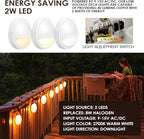 LED Low Voltage Deck Lights Outdoor Waterproof,6-Pack 3CCT Deck Lighting Fixtures Landscape Step,3W, 12V-24V AC/DC Die-cast Aluminum Housing Fence Lamp Wired 2700K/3500K/5000K (White)