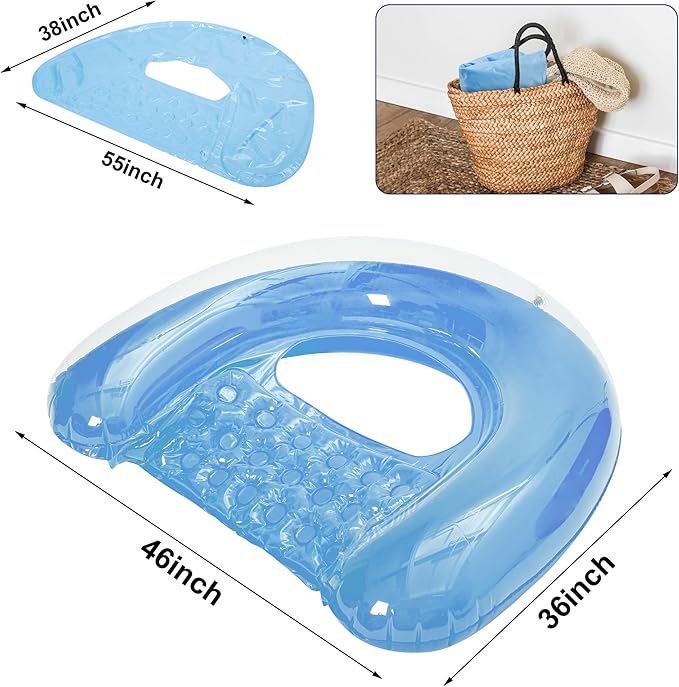 3 Pack Pool Floats Adult, PuppyuWill Minimalist Design Pool Chair Float, 46"X36" Mood-Boosting Colors, Drifter, Chair, Hammock 3-in-1 Inflatable Pool Toys for Pool Party, Lake, River, Sea, Outdoor