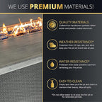 Outdoor Patio Furniture Set With Propane Fire Pit 50,000 Btu 7 Pieces 76" Dining Table Rattan Swivel Chairs Include Cushions Lid And Weather Cover Csa Certified for Garden Backyard Conversations Grey