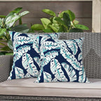 LVTXIII Outdoor Throw Pillow Covers 16 x 16 Inch, Covers ONLY Modern Cute Pattern Decorative Square Toss Pillow Case Pack of 2 for Home Patio Garden Sofa Bed Furniture, Baltic Palms White