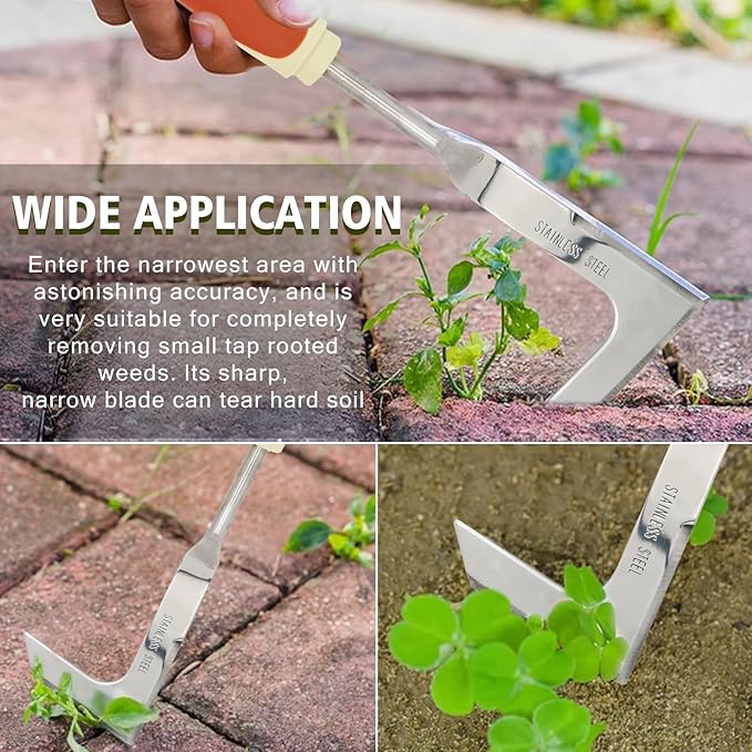 Garden Tool Set, 6 Pack Heavy Duty Gardending Hand Tools Kit with Non-Slip Rubber Grip, Ideal Gardening Gifts for Women