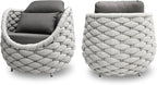 2 PCS Porch Furniture Chair: Patio Accent Chair Aluminum - Woven Rope Cushioned Armchair Assembled - Modern Lounge Single Chair - All Weather 400lbs for Deck Balcony Yard Garden Hotel Poolside