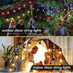 Auroraworld 96FT RGB Outdoor String Lights, Dimmable Color Changing Waterproof LED Patio Lights with Remote, 30 Shatterproof Bulbs for Garden Yard Party Decor