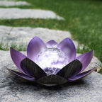 Solar Light Outdoor, Metal Glass Decorative Waterproof Garden Light LED Solar Flower Lights for Patio, Lawn,Walkway,Tabletop,Ground (Purple)