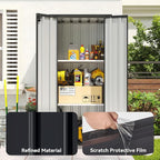 Aoxun 22 Cu.Ft Outdoor Storage Cabinet Outdoor Metal Shed with 2 Adjustable Shelves 3 Layer Indoor& Outdoor Waterproof Vertical Storage Shed for Patio Garden, Garage, Porch (Dark, 2.5'x1.5')