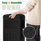 Flamaker 30 Gallon Trash Can, Resin Outdoor Garbage Can with Lid, Waterproof Hideaway Patio Waste Bins for Outside Use (2 Pack, Black)