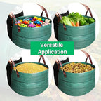 4 Pack 72 Gallons Reusable Yard Waste Bag, 4 Pack Upright Lawn Bags with 4 Handles, Lawn Leaf Bag, Heavy Duty Garden Bags, Large Leaf Containers for Gardening Debris, Waste Collection