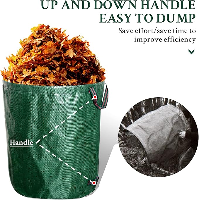 kingsea 2 Pack Reusable Garden Waste Bags,Heavy Duty Yard Waste Bag with Dual Handles,Lawn Pool Garden Leaf Bag for Collecting Leaves Grass Clippings Yard Debris (72 Gallon)