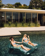 FUNBOY Clear Inflatable Mesh Pool Lounger Mesh Water Hammock with Built-in Pillow 70" Pool Hammock Float for Adults Swimming Pool Accessories & Tanning Pool Lounger Float for Pool Party & Summer