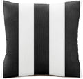 Austin Horn Classics Sunbrella Cabana Stripe White/Black, Zippered 20-inch x 20-inch Pillow Cover ONLY (Set of 2) Indoor/Outdoor Easy Clean Fill Sold Seperately