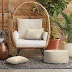 LVTXIII Outdoor/Indoor Lumbar Pillows, Decorative Patio Lumbar Cushions, Fluffy Water Repellent Garden Cushions for Home Patio Coach Sofa Use, 12×20 Inch, Pack of 2, Stripe Beige