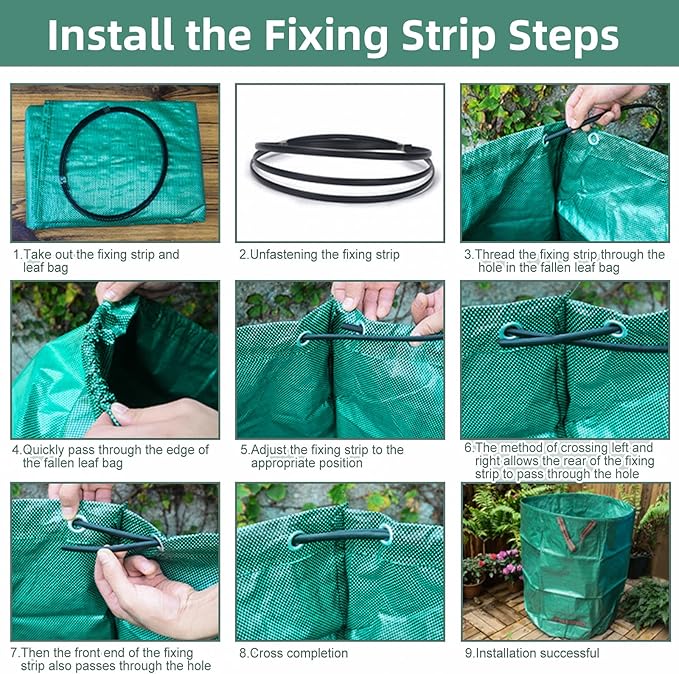 2-Pack 132 Gallons Leaf Bags, Reusable Yard Waste Bags, Heavy Duty Lawn Bags with 4 Handles for Garden Leaves and Waste Collection, Lightweight Portable Yard Trash Bag