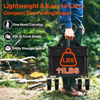 360LBS Heavy-Duty Wagons Carts Foldable 120L Collapsible Wagon Cart with Wheels and Tailgate, Folding Utility Wagon Carts for Groceries, Outdoor Camping, Shopping, Beach, Garden