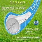 Fevone Garden Hose 12 ft., Lightweight Hybrid Water Hose, Flexible and Durable, Leak-Free Connections
