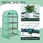 EAGLE PEAK 4-Tier Mini Greenhouse Portable Green House with Shelves & Weather-Resistant PE Cover, Small Greenhouse for Seedlings & Gardening Gifts, 32x18x63 in, Clear/Green