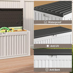 Gizoon 100 Gallon Deck Box, Resin Outdoor Storage Box with Lockable Lid, Waterproof and UV Resistant, Perfect for Storing Patio Mats, Garden Tools, Home and Outdoor Organization