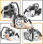 FARMMAC F070W Gas Chainsaw with 36 Inch Alloy Solid Bar, 105cc 2-Cycle Gasoline Power Chain Saws, 4.8KW 6.5HP Power Chain Saw for Milling Work, All Parts Compatible with MS070 090
