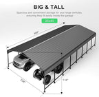 20x40 Heavy-Duty Metal Carport, Galvanized Steel Shelter for Pickup Trucks, Boats, Cars & Tractors, All Weather Protection Outdoor Vehicle Cover