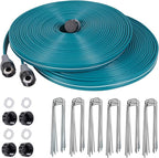 LINEX Sprinkler Soaker Hose 50 ft 2 pack for Garden Lawn Watering Hose with Hose Stakes