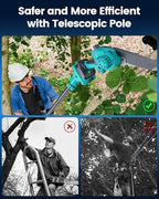 Cordless Pole Saw&8 inch Mini Chainsaw,2-IN-1 Electric Tree Trimmer with 2PCS 2000mAh Rechargeable Batteries,Battery Pole Saws w/Extension Pole for Tree Trimming Wood Cutting,Ideal Gifts for Men Dad