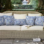 LVTXIII Set of 2 Patio Throw Pillows 16"x16" Fade Resistant Outdoor Throw Pillows with Inserts, Fluffy Decorative Garden Toss Pillow Cushions for Home Coach Sofa Use, Floral Bluish Violet