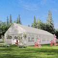 20'X40' Party Tent with Removable Sidewall Windows, Outdoor Heavy Duty Wedding Gazebo, Event Shelter Wedding Canopy Tent for Parties Carport BBQ, White & Straight Edge