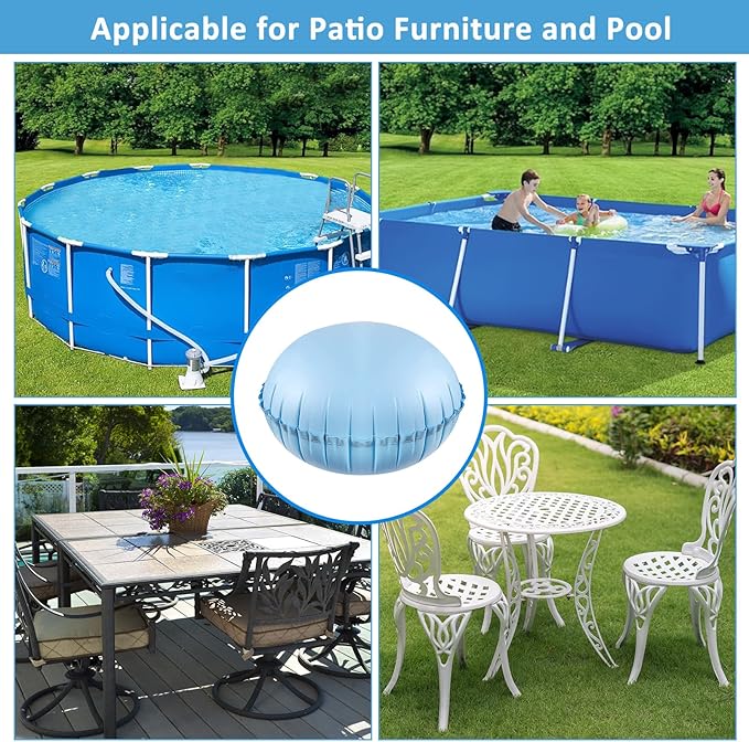 5ft Pool Pillows for Above Ground Pools, Heavy Duty Swimming Pool Air Pillow 0.4mm Thickened Pool Closing Winter Kit Pool Cover Float Balloon with String Repair Tape for Winterizing Ice Equalizer