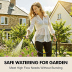 Rubber Garden Water Hose 25ft, 5/8" Leak Proof Garden Hose with Brass Connector, Flexible Hose Pipe for Lawn, Watering Cleaning & Washing