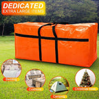 4 Pcs 66 Gallon Large Moving Bags with Zipper and Handles Foldable Storage Duffle Bags Heavy Duty Extra Large Totes for College Dorm Travel Clothes Blankets Bedding Moving (Orange)